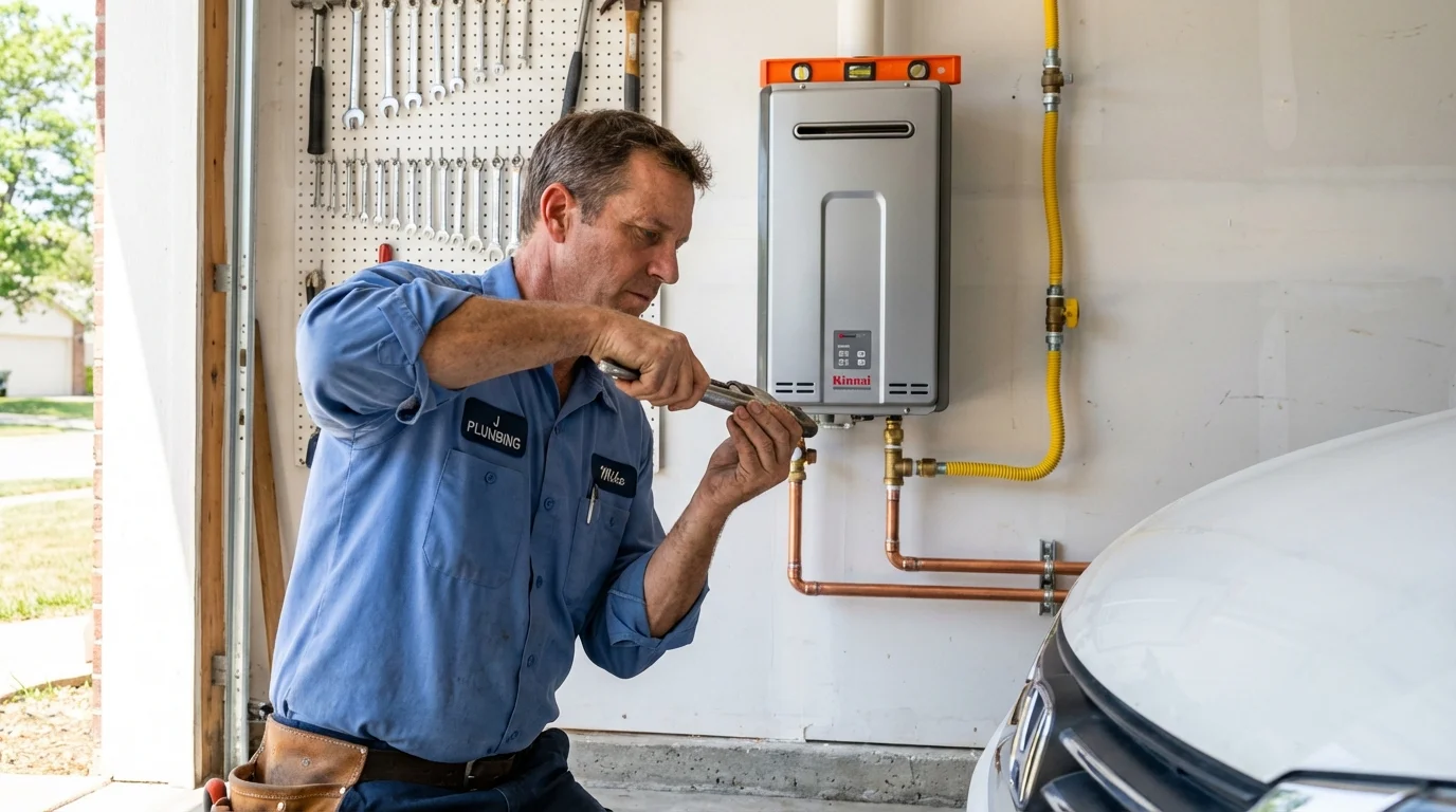 Tankless water heater installation by a Johns Plumbing LLC plumber in Brandon